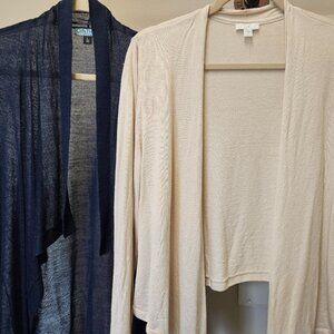 J Jill cream long sleeve and Cynthia Rowley navy long sleeve shrug BOGO, both la